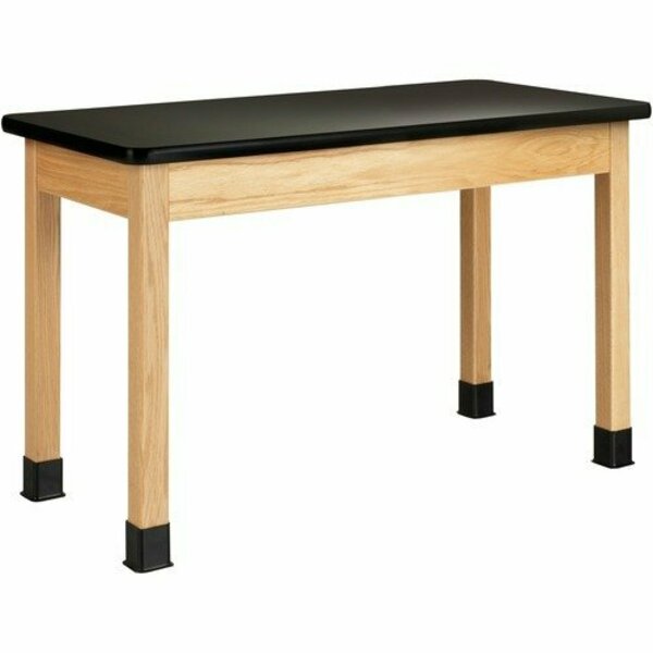 Diversified Spaces Table, Plain, Laminate, WoodLegs, 48inx24inx30in, Oak/BK DVWP710LBBK30N